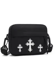peach tree Diagonal Shoulder Bag, Zipper Shoulder Bag, Men's Solid Color Mini Crossbody Bag, Casual Daily Versatile Lightweight Nylon Water-Resistant Messenger Bag, Multifunctional Portable Bag