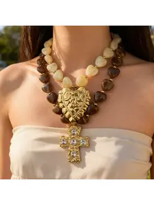 Elegant Heart Pendant Necklace, Titanium Steel Beads, Perfect Gift for Women, Sisters, Friends, Birthday, Party, Holiday, Vacation