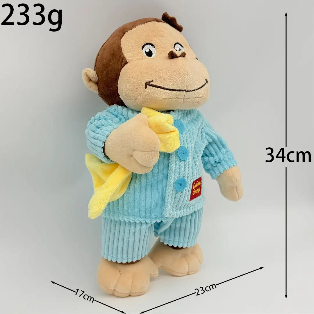 Curious George Monkey Plush Toy - Cute Mini, Novelty, Whimsical Animal-Shaped Stuffed Animal Doll, Soft Kids Play Toy, Home Decor, Birthday Holiday Gift, Cute Mini Animal Stuffed Toys, Novelty Plush Stuffed Toys