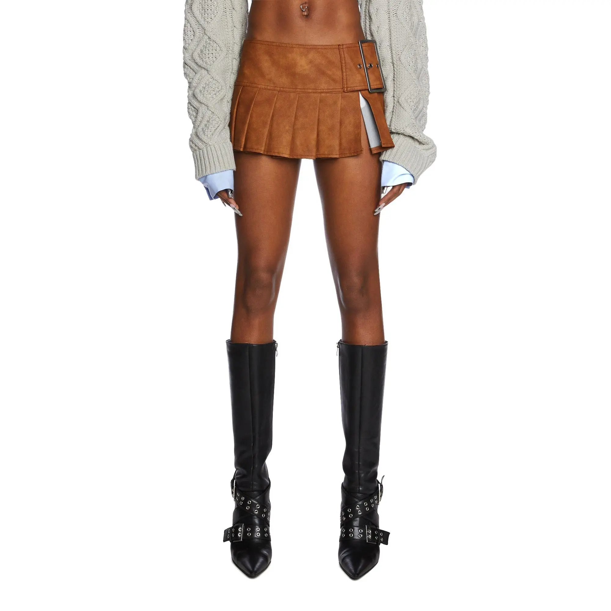 Viral Takeover Mini Skirt - Camel