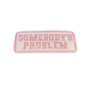Somebody’s Problem - Pink OR Black Hat / Pocket Patch | iron on Patch | Embroidered Iron On Patch | Cute Patch | Trendy Patch | Hat Patch