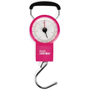Miami CarryOn TRASCPK Mechanical Luggage Scale with Tape Measure - 75 Lbs (Pink)