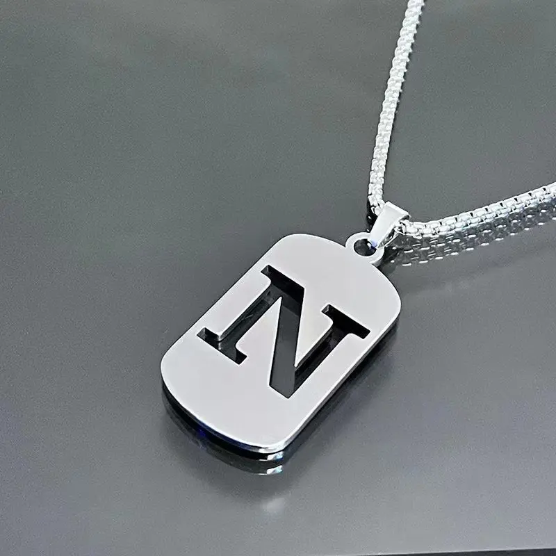 Letter N+70cm titanium steel chain