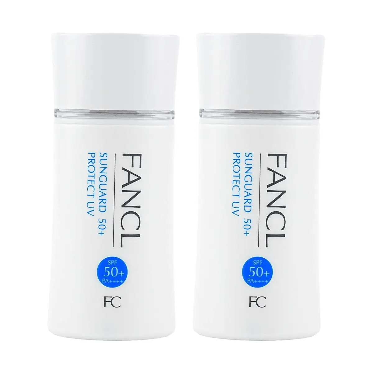FANCL Mild UV Sunscreen SPF50+ PA++++, 2x60ml Value Pack, Physical Sunblock for Sensitive Skin, Pregnancy Safe, Fragrance-Free, No Additives