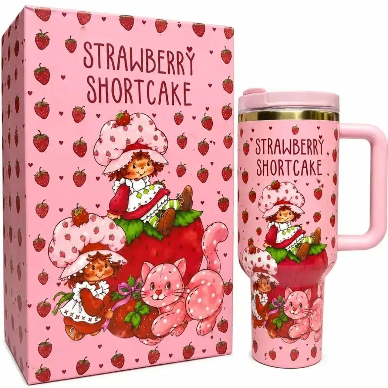 [HOT] Strawberry Shortcake Quencher 40 Oz, Limited Edition Drinkware, Tumbler Gift for her