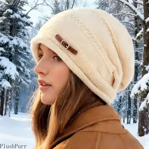 Solid Color Slouchy Beanie Cap - Lightweight Stretch Knit Wool Hat with Adjustable Size, Unisex, Cozy Versatile Fall/Winter Sports & Outdoor Headwear for Daily Wear, Outdoor Activities