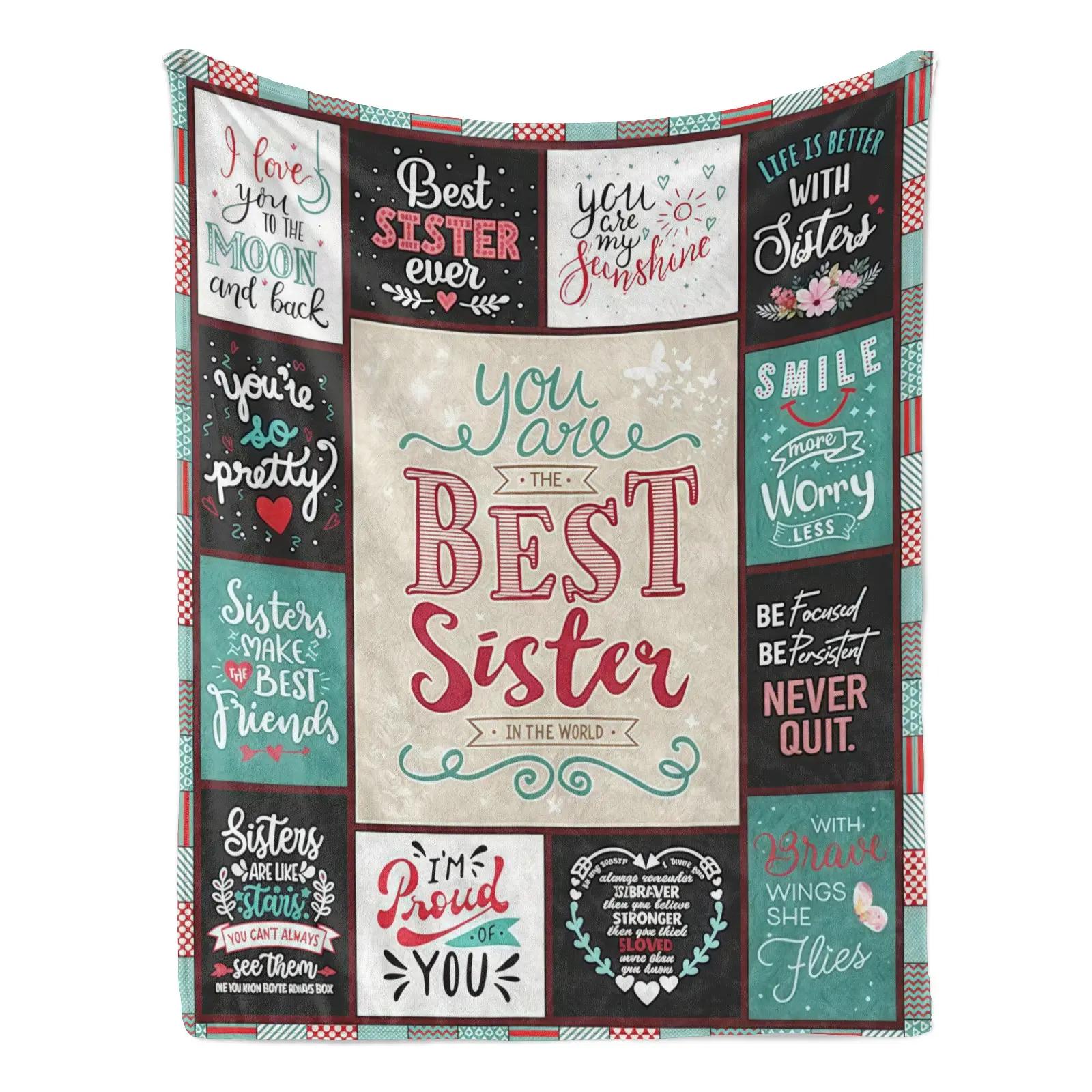 “One of a Kind Sister” Flannel Throw Blanket for My Sister — Cozy plush with heartfelt sentimental lines; a thoughtful holiday gift for sisters, perfect for lounging, home décor, and expressing sisterly love