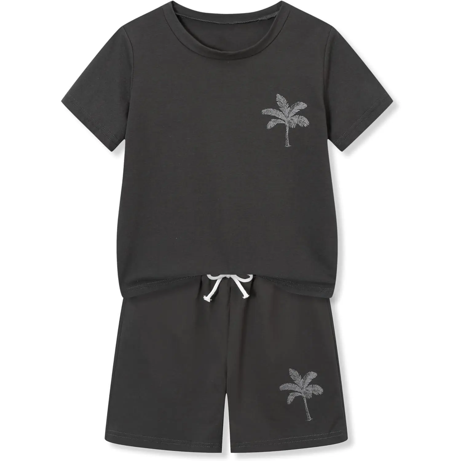 Cakaner Boys Outfit 2 Piece Short Sleeve Graphic Shirt and Shorts Set Summer Tween Clothes Size 7-14