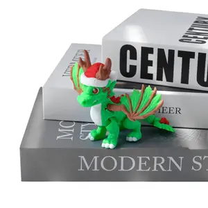 3D Printed Christmas Dragon Replica, Festive Animal Model, New Dragon Shape Toy Figure, Holiday Decoration, Collectible Handmade Ornament