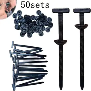 Car Bumper Fixing Clip, Nylon Universal Cable Tie Buckle, Pin Button Self-locking Cable Tie, Plastic Rivet Fastener Suitable for Car Repair, Universal Fit, Robust Fastening, Easy Installation, Nylon Construction