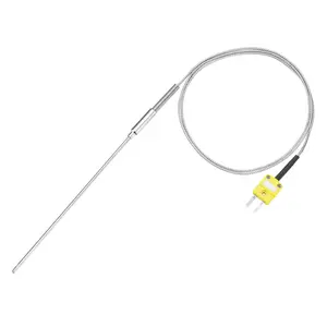 Type Thermocouple with Plug, Meter Temperature Sensor Probe -50 to 1100°C(-58 to 2012°F) Stainless Steel, 2.5x150mm 3.3ft Wire