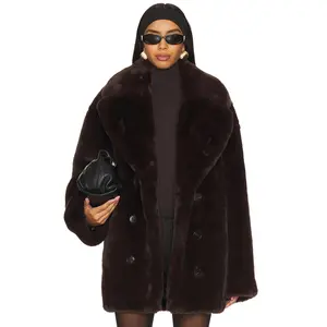 Lovers and Friends Wainscott Faux Fur Jacket in Brown
