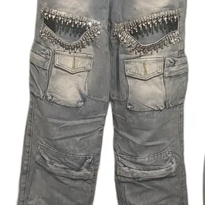 Cargo Denim Jeans non stretch Diamonds