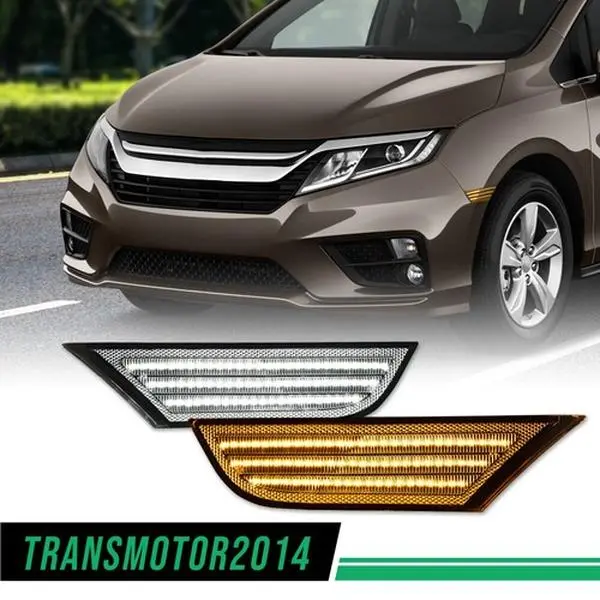 Motor Interior-1Pair Front LED Sequential Signal Side Marker Lights Fit For 18-22 Honda Odyssey