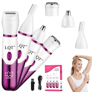LQT 4-in-1 Multi-Functional Women’s Electric Grooming Kit, designed for gentle hair removal and styling for the whole body. It handles hair management for the face, body, and delicate areas in one compact device, perfect for at-home use and travel,