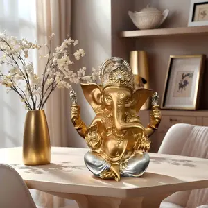 Elephant God Ganesh Figurine, Luxury Carving, Home Decor, Office Desk Ornament, Buddhist Culture Lover Gift