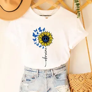 Sunflower Ukraine Shirt Pray for Ukraine Tee Support Ukraine T Shirt Freedom for Ukraine Top Ukrainian Flag Tee