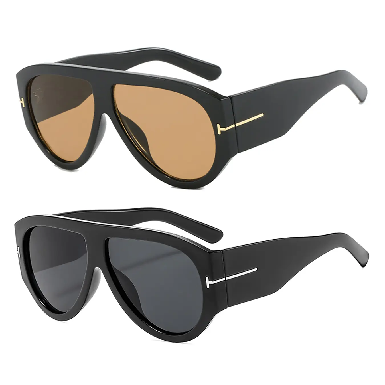 Unisex Retro Oversized Aviator Shades - Trendy Casual Stylish Windproof Punk Sunglasses,,Large Frame Beach Fashion Eyewear Accessory, Trendy Casual Sunglasses