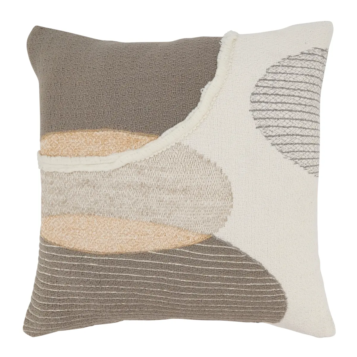 Saro Lifestyle 3663.M18SD 18 in. 100% Cotton Contemporary Geometric Play Throw Pillow - Down-Filled, Multi-Color, Dry Clean Only, Medium Iron Reverse Side, Home Décor, Indoor Use