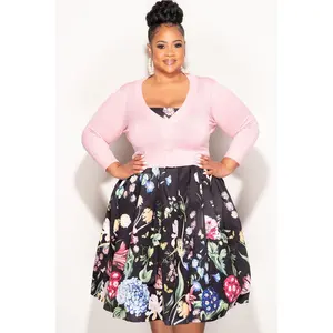 Final Sale Plus Size Crop Cardigan Sweater in Pink