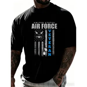 United States Air Force Veteran Flag Men T-Shirt Cotton Clothing