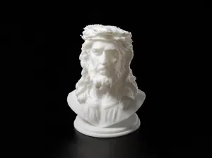 Jesus Christ Bust with Crown of Thorns, Lightweight Religious Sculpture, Home Decor, Memorial Gift