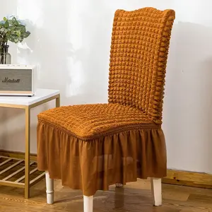 Dining Room Chair Seersucker Chair Coversers  Dining Chair Covers Dorm Chair Cover Non Slip Washable Furniture Protector With Skirt Country Style Hotel Ceremony Party
