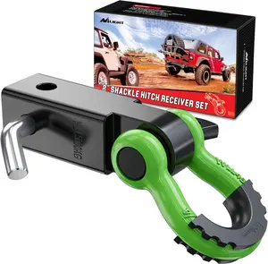 Nilight Shackle Hitch Receiver 2Inch 45000 LBs Breaking Strength 3/4" D Ring Shackle w/Trailer Hitch Pin Heavy Duty Solid Recovery Towing Kit for Trucks Jeeps Off-Road Strong Protection Anchor Point Options