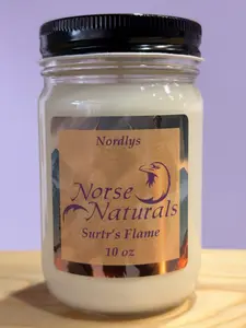 Nordlys Surtr's Flame Coconut/Soy Blended Candle 10 oz - Natural Candle with Coconut and Soy Ingredients for Decor and Ornaments