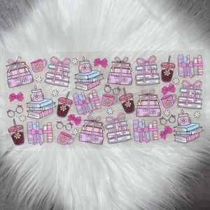 Books & Coffee-UVDTF Wrap 16oz Cup Wrap Decorative Stickers Waterproof Glass Adhesive Vinyl Decal