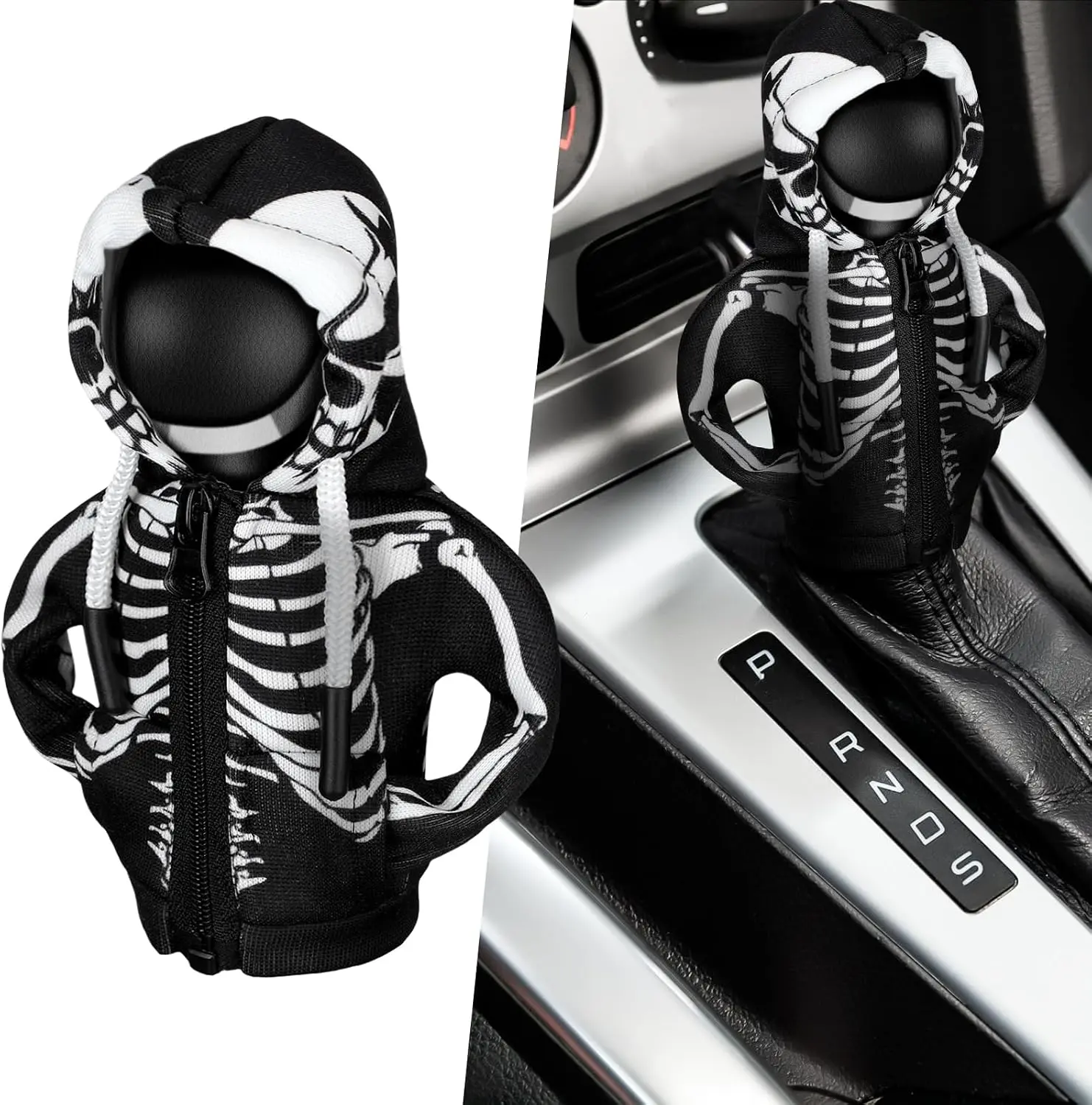 Halloween Car Gear Shift Hoodie Cover Decoration,Black,| Mini Universal Knob Hoodie Cover, Funny Automotive Car Interior Accessories, Gadgets Gift