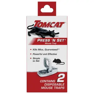 2pk Press 'N Set Mouse Trap: Easy-to-Use, No Assembly Required, Indoor & Outdoor Rodent Control