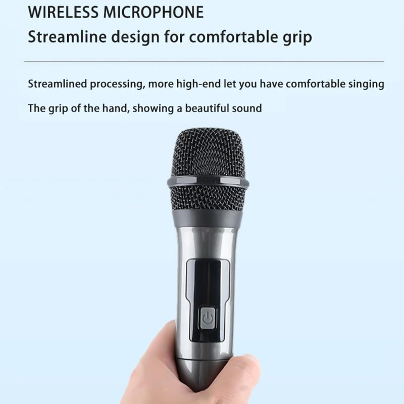 2Pcs Professional VHF Wireless Microphone Handheld Mic System Karaoke with Rechargeable Receiver, 6H Duration, 100ft Range, Microphone for Singing, Karaoke, Church, Speech, Wedding, Party Singing