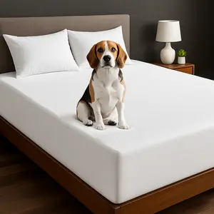 Hannah Bedding Waterproof Terry Mattress Protector – Ultra‑Soft, Breathable Poly‑Cotton Quilted Cover with 16‑Inch Deep Pocket, Noiseless & Hypoallergenic Elastic Fit