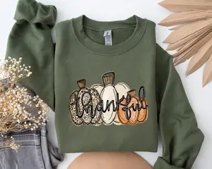 Leopard Pumpkin Sweatshirt - Pumpkin Season Sweater - Thanksgiving Sweatshirt