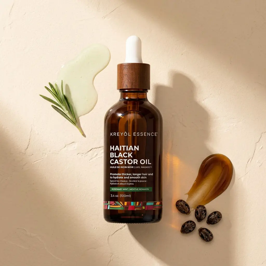 Haitian Black Castor Oil - Rosemary Peppermint (3.4oz) Super Size
