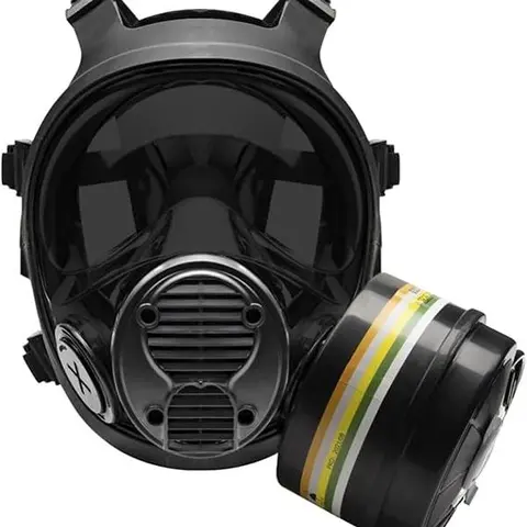 Full Face Respirator Gas Mask with Dual Filter | Military-Grade Protection for Vapors, Chemicals & Particulates | Wide Anti-Fog Lens, Secure Fit | Ideal for Survival, Tactical, Industrial & Painting Use | Reusable & Compatible with 40mm Filter