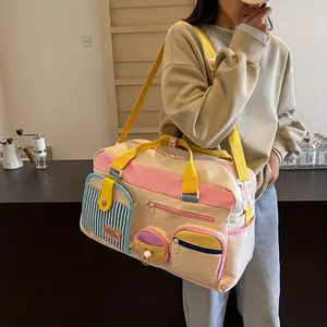 Women's Dopamine Lightweight Sporty Gym Bag - Dry Cleanable, No-Print, Portable Travel Shoulder Bag Carry-On for Yoga Fitness, Overnight Duffel Luggage