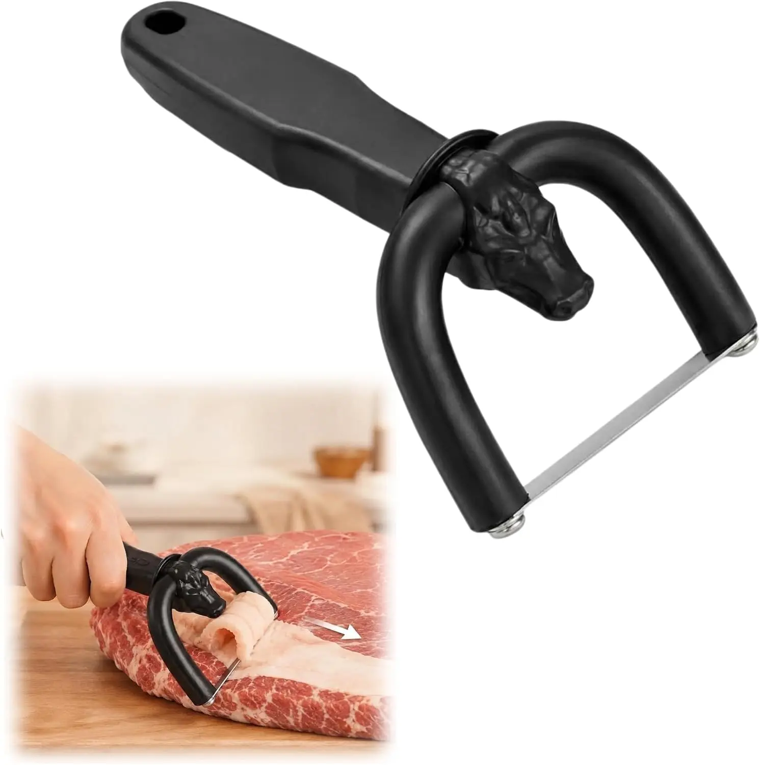 Handheld Meat Cutter with Sharp Stainless Steel Blade for Beef and Pork Carving Ergonomic Handle Compact and Easy to Clean Kitchen Tool