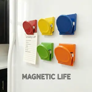 5 Pack Multi-Purpose Magnetic Clips, Colorful Easy Grip Design, Strong Durable Metal Fridge Magnets, Perfect Gift Idea for Home Office Kitchen Classroom Whiteboard Refrigerator Decorating Magnet