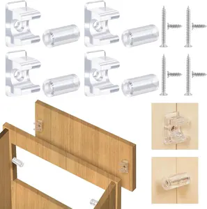 False Cabinet Front Clip False Drawer Front Clips Sink Tip Out Snap with Screws Screwdrivers  Hardware Replacements 17 Pairs Clear