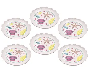 Temp-tations Seasonal Set of (6) 7" Fluted Plates