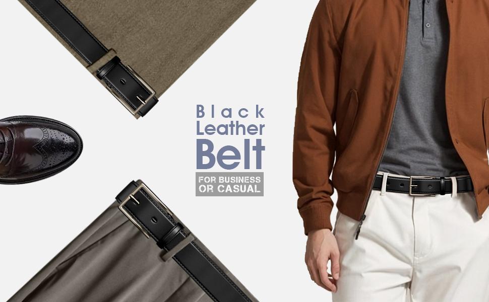 Mens ress Belt,Mens Leather Belts for Jeans, Belt 1.38" Width