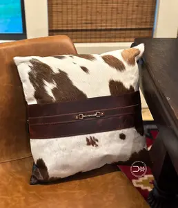 Snaffle Bit Cowhide Pillows