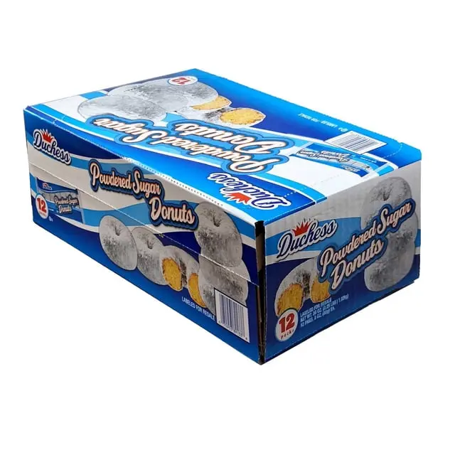 Duchess Mini Powdered Sugar Donuts, 3 oz, 12 pk. Duchess Mini Powdered Sugar Donuts, 3 oz, 12 pk.