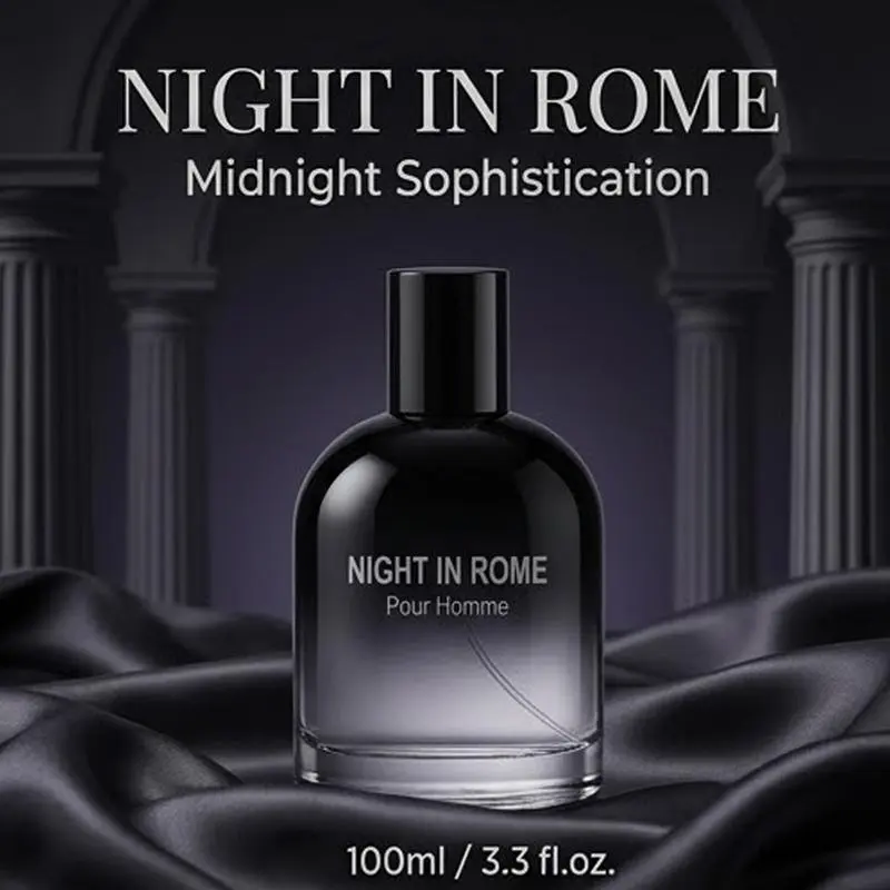 Night In Rome Men's Perfume 100ml, Long-Lasting Cologne for Men, Premium Vetiver Sage Violet Leaf Fragrance, Elegant Masculine Scent, Perfect Gift for Him, Daily Wear, Office, Parties, Dates and Special Occasions