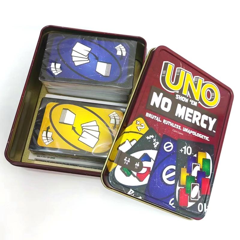 New Iron Box Uno Game Board Card Game, Party Cards Game, Family Gathering Entertainment, Family Fun Game, Uno Card Toy for Kids, Birthday Christmas Gift