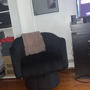 KORSER 360° Swivel Accent Chair  with Wide Upholstered Velvet Fabric, for Living Room, Lounge, Bedroom