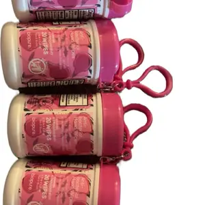 Biopure travel wipe keychains Jasmine & Dragonfruit  scented 4 count