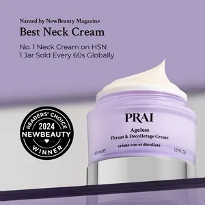 PRAI BEAUTY Ageless Throat & Decolletage Creme - Hydrating and Firming Neck Cream with Hyaluronic Acid & Shea Butter for Wrinkles, Sagging & Crepey Skin